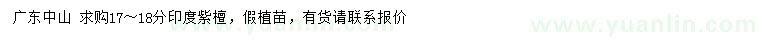 求購17-18公分印度紫檀