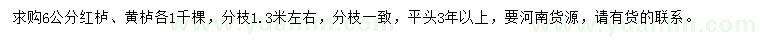 求購6公分紅櫨、黃櫨