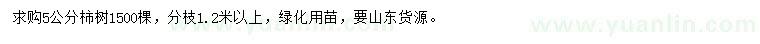 求購5公分柿樹(shù)