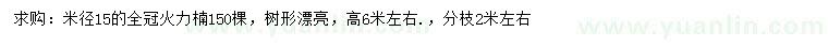 求購米徑15公分火力楠