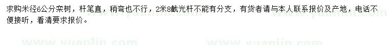 求購米徑6公分欒樹