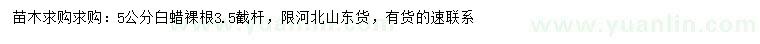 求購(gòu)5公分白蠟