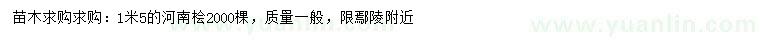 求購1.5米河南檜