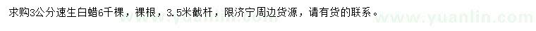 求購3公分速生白蠟