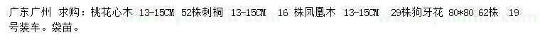 求購桃花心木、刺桐、鳳凰木等