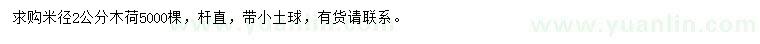 求購米徑2公分木荷