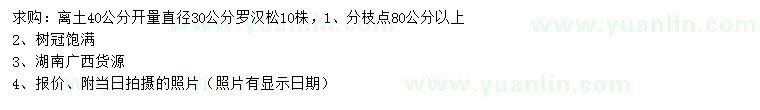 求購(gòu)離土40公分開(kāi)量直徑30公分羅漢松