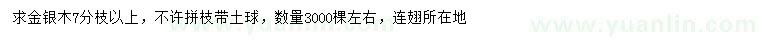 求購7分枝以上金銀木