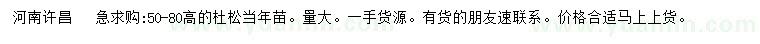 求購高50-80公分杜松