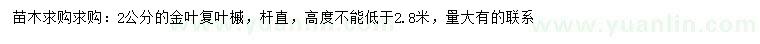 求購(gòu)2公分金葉復(fù)葉槭
