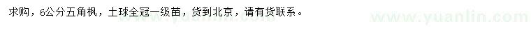 求購6公分五角楓
