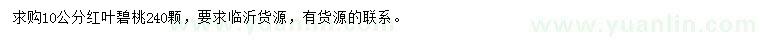 求購10公分紅葉碧桃