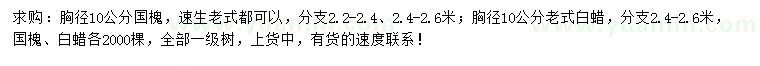 求購(gòu)胸徑10公分國(guó)槐、老式白蠟