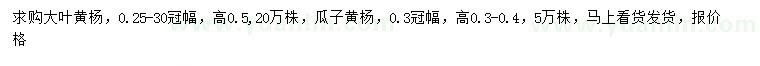 求購冠幅0.25-30公分大葉黃楊、0.2公分瓜子黃楊