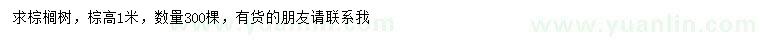 求購高1米棕櫚樹