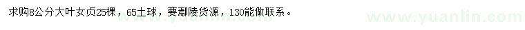 求購(gòu)8公分大葉女貞