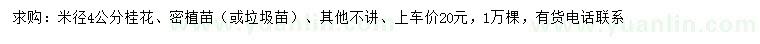 求購米徑4公分桂花