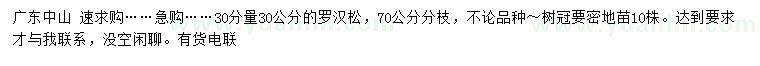 求購(gòu)30分量30公分羅漢松