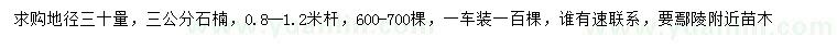 求購(gòu)地徑30量3公分石楠