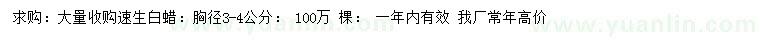 求購胸徑3-4公分速生白蠟