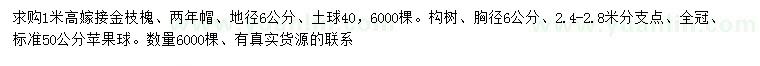 求購(gòu)胸徑6公分嫁接金枝槐、構(gòu)樹