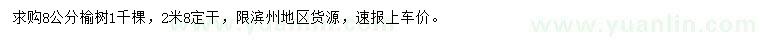 求購(gòu)8公分榆樹(shù)