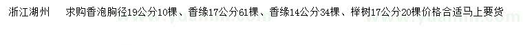 求購香泡、香緣、櫸樹