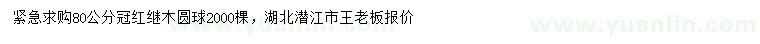 求購冠幅80公分紅繼木圓球