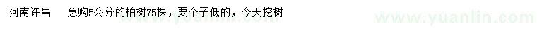 求購5公分柏樹