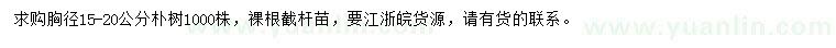 求購胸徑15-20公分樸樹