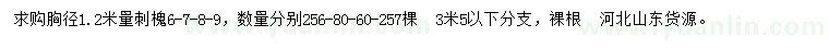 求購胸徑1.2米量6、7、8、9公分刺槐