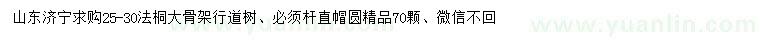 求購25-30公分法桐