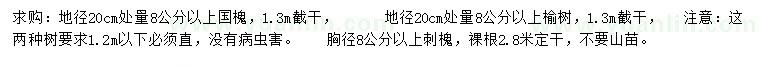 求購(gòu)國(guó)槐、榆樹(shù)、刺槐