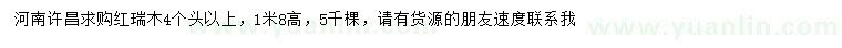 求購(gòu)高1.8米紅瑞木