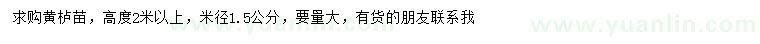 求購(gòu)米徑1.5公分黃櫨苗