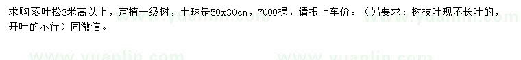 求購高3米以上落葉松