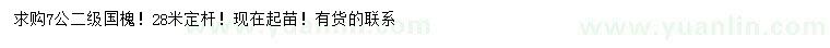 求購(gòu)7公分國(guó)槐