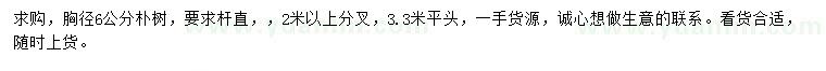 求購胸徑6公分樸樹