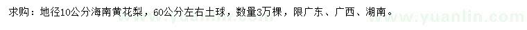 求購(gòu)地徑10公分海南黃花梨