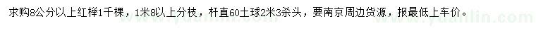 求購8公分以上紅櫸