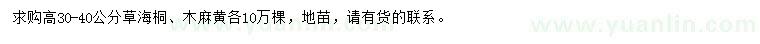 求購高30-40公分草海桐、木麻黃