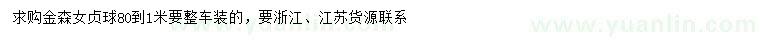 求購(gòu)80-100公分金森女貞球