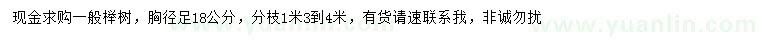 求購(gòu)胸徑18公分櫸樹