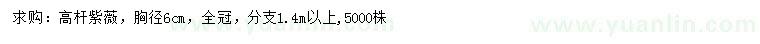 求購胸徑6公分高桿紫薇