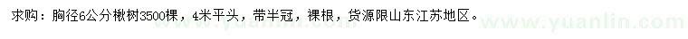 求購胸徑6公分楸樹