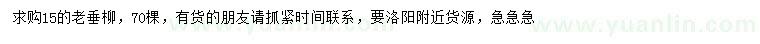 求購15公分老垂柳