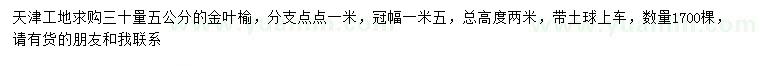 求購30量5公分金葉榆