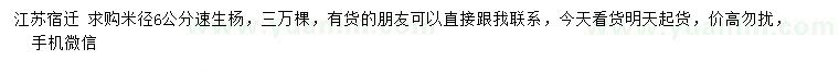 求購(gòu)米徑6公分速生楊