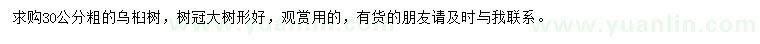 求購粗30公分烏桕