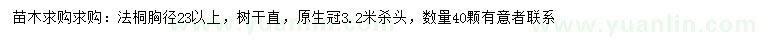求購胸徑23公分以上法桐